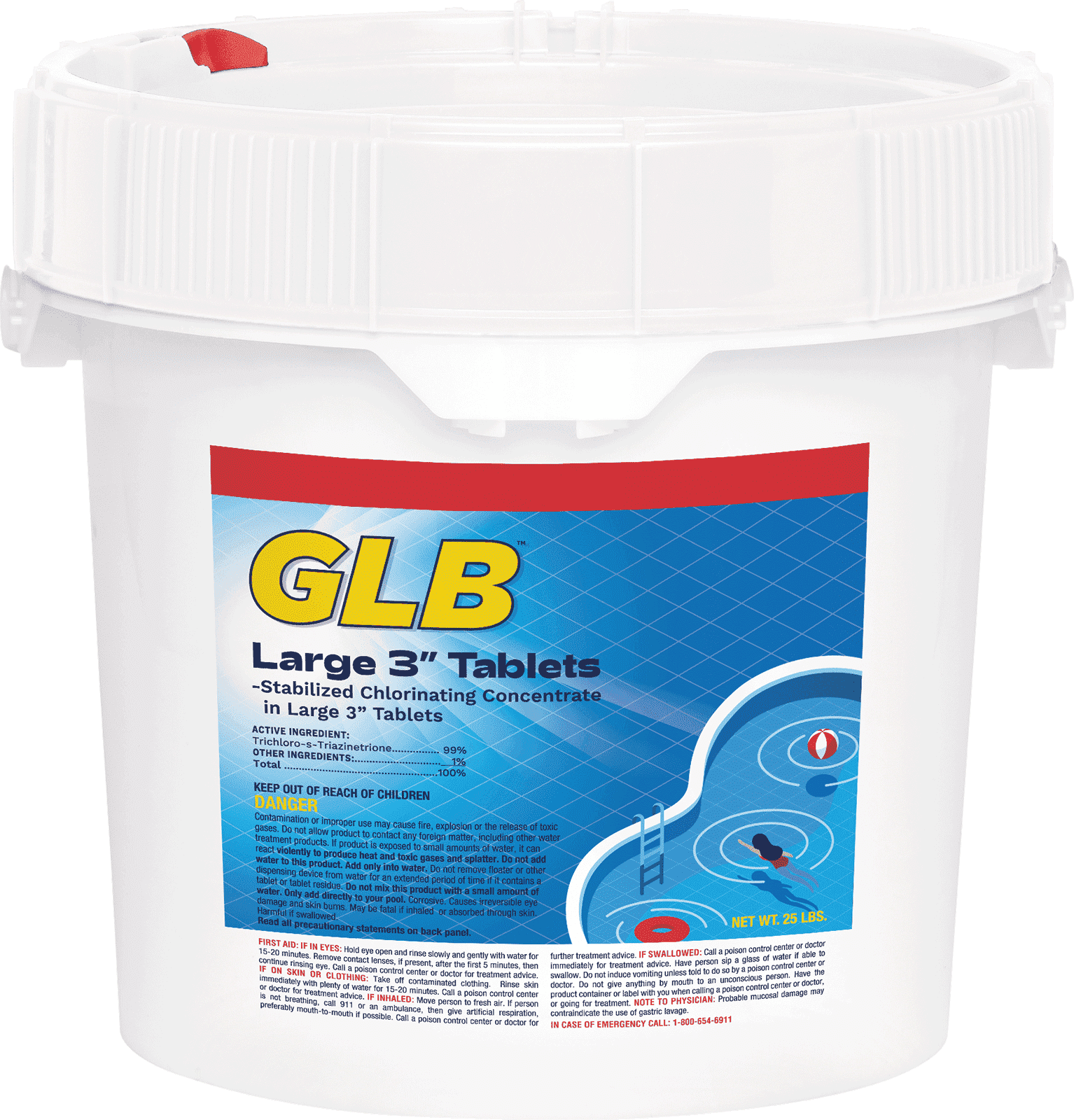 GLB - Large 3" Tablets - 25# Pail - Item #71234A